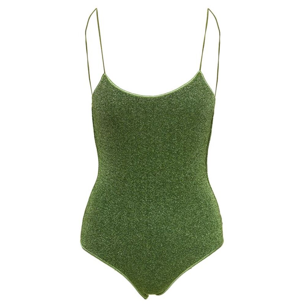 Oséree Women 'Lumière Maillot' Green Swimsuit With Open Back In Lurex Woman